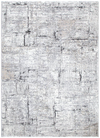 Dorado Grey Distressed Lines Rug - D003