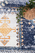 Provence Sunburst Dark Blue & Cream Rug
