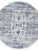 Provence Nimes Bue & Grey Traditional Round Rug