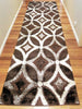 Luxury Shaggy 6048 Brown Hallway Runner