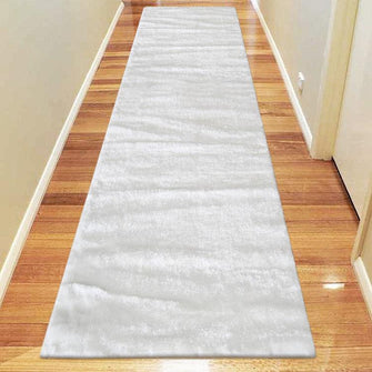 Soft Shaggy 1001 White Hallway Runner